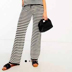 4th & Reckless knit beach pants in cream and white
